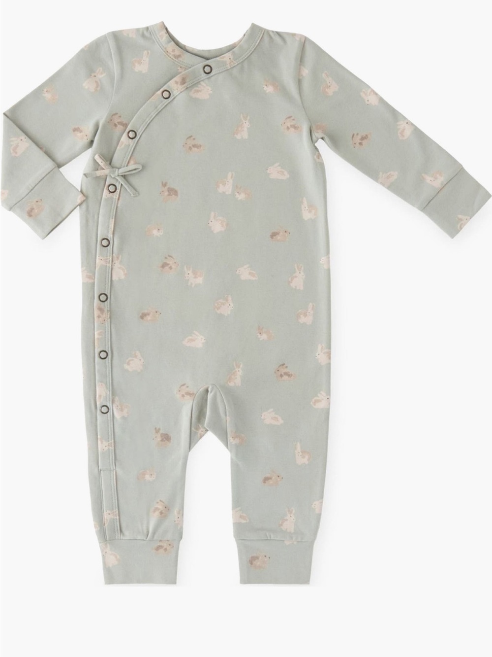 Pehr little snap front stretch organic cotton romper hoppy bunny print